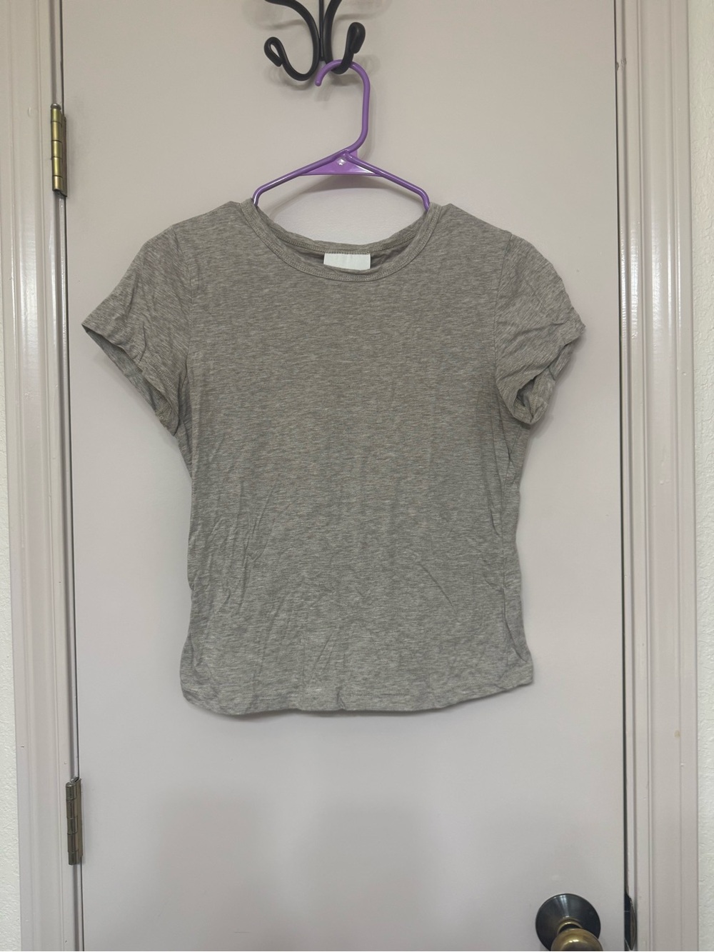 Reformation Heather Gray Short Sleeve Crew Tee